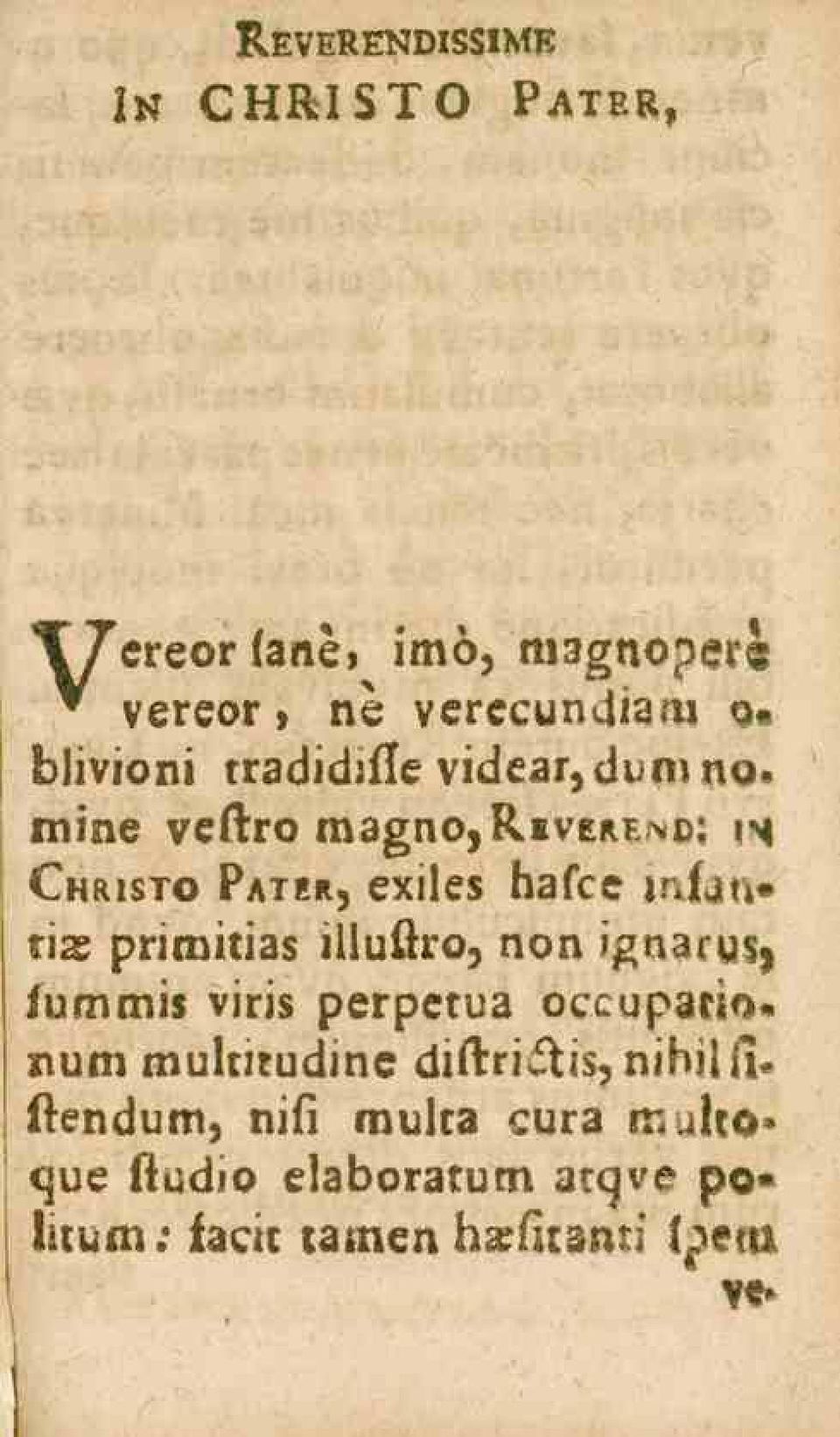 ^v:»^ Christo Pater, exiles hafcc j^iän» tiae pnmitias llluftro, non i^nacuz, iumm«s viris