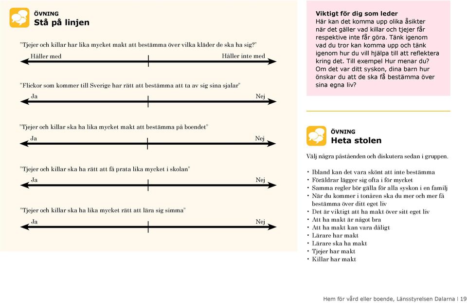 killar och tjejer får respektive inte får göra. Tänk igenom vad du tror kan komma upp och tänk igenom hur du vill hjälpa till att reflektera kring det. Till exempel Hur menar du?