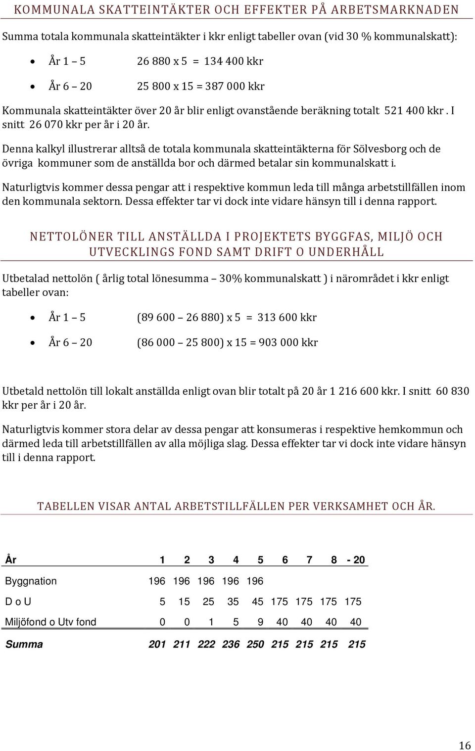 Denna kalkyl illustrerar alltså de totala kommunala skatteintäkterna för Sölvesborg och de övriga kommuner som de anställda bor och därmed betalar sin kommunalskatt i.