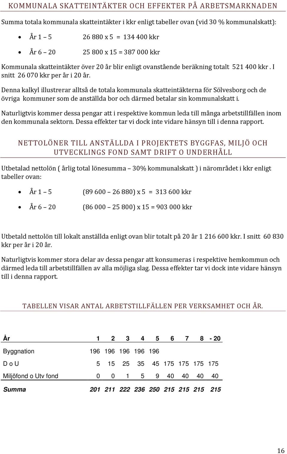 Denna kalkyl illustrerar alltså de totala kommunala skatteintäkterna för Sölvesborg och de övriga kommuner som de anställda bor och därmed betalar sin kommunalskatt i.