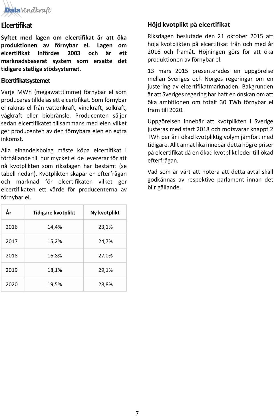 Elcertifikatsystemet Varje MWh (megawatttimme) förnybar el som produceras tilldelas ett elcertifikat. Som förnybar el räknas el från vattenkraft, vindkraft, solkraft, vågkraft eller biobränsle.