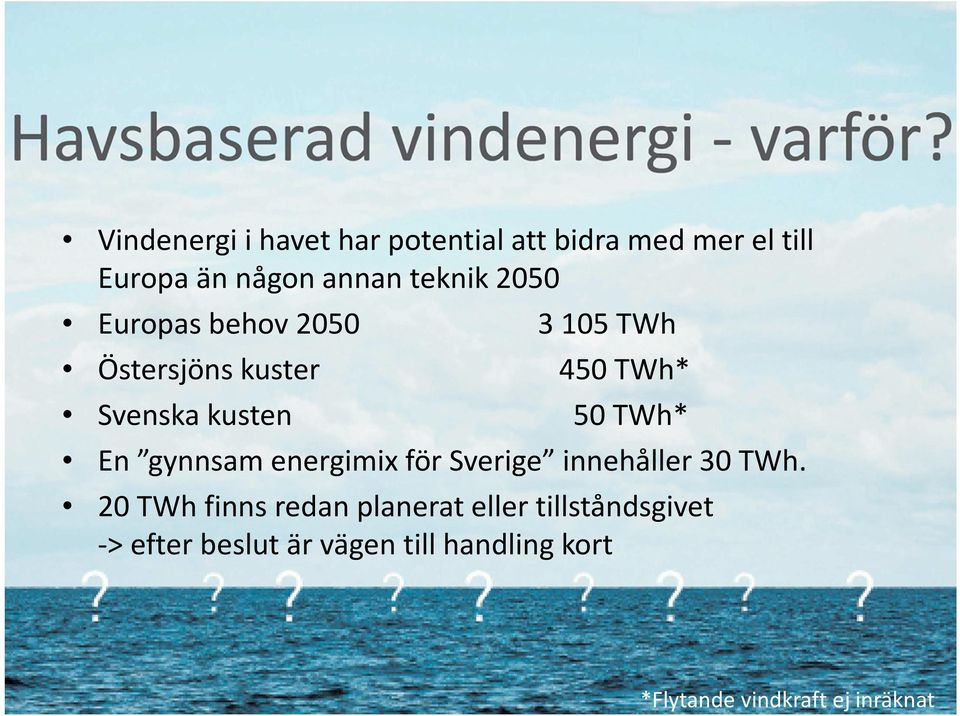 gynnsam energimix för Sverige innehåller 30 TWh.