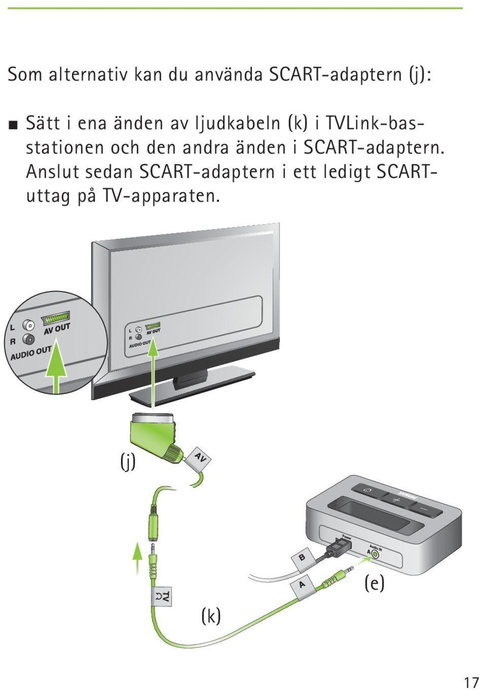 den andra änden i SCART-adaptern.