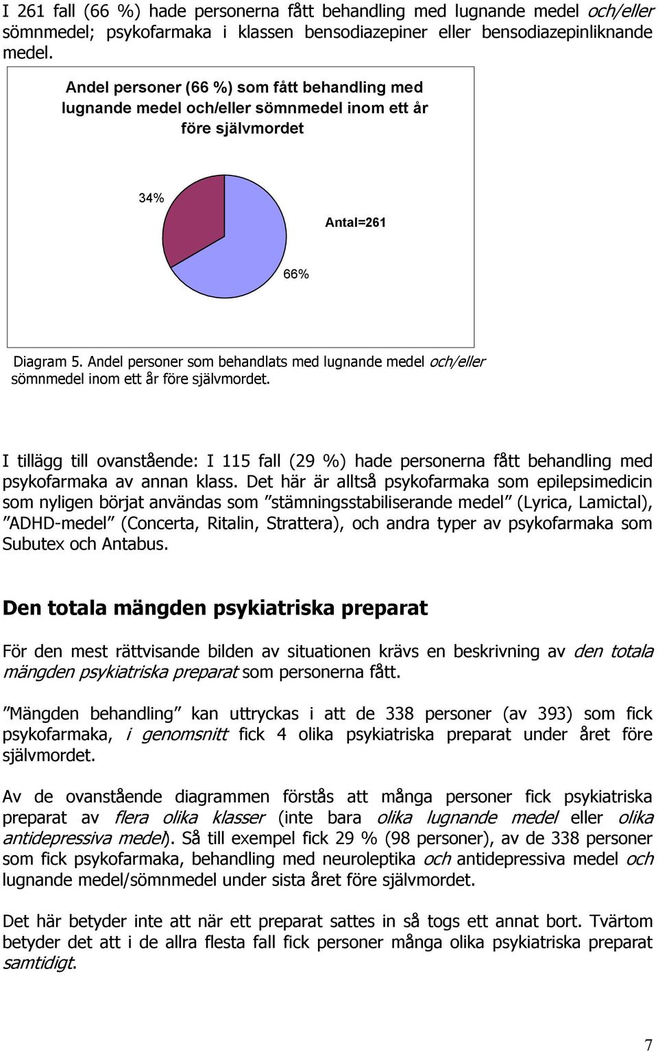 Andel personer som behandlats med lugnande medel och/eller sömnmedel inom ett år före självmordet.