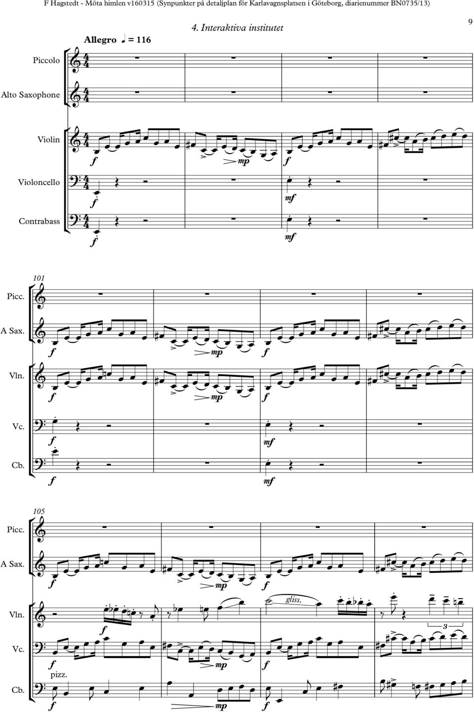 Allegro q = 116.