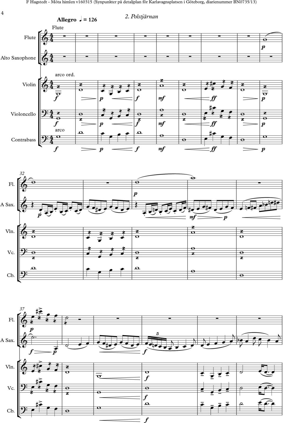 Flute Alto Saxohone Allegro q = 16 Flute.