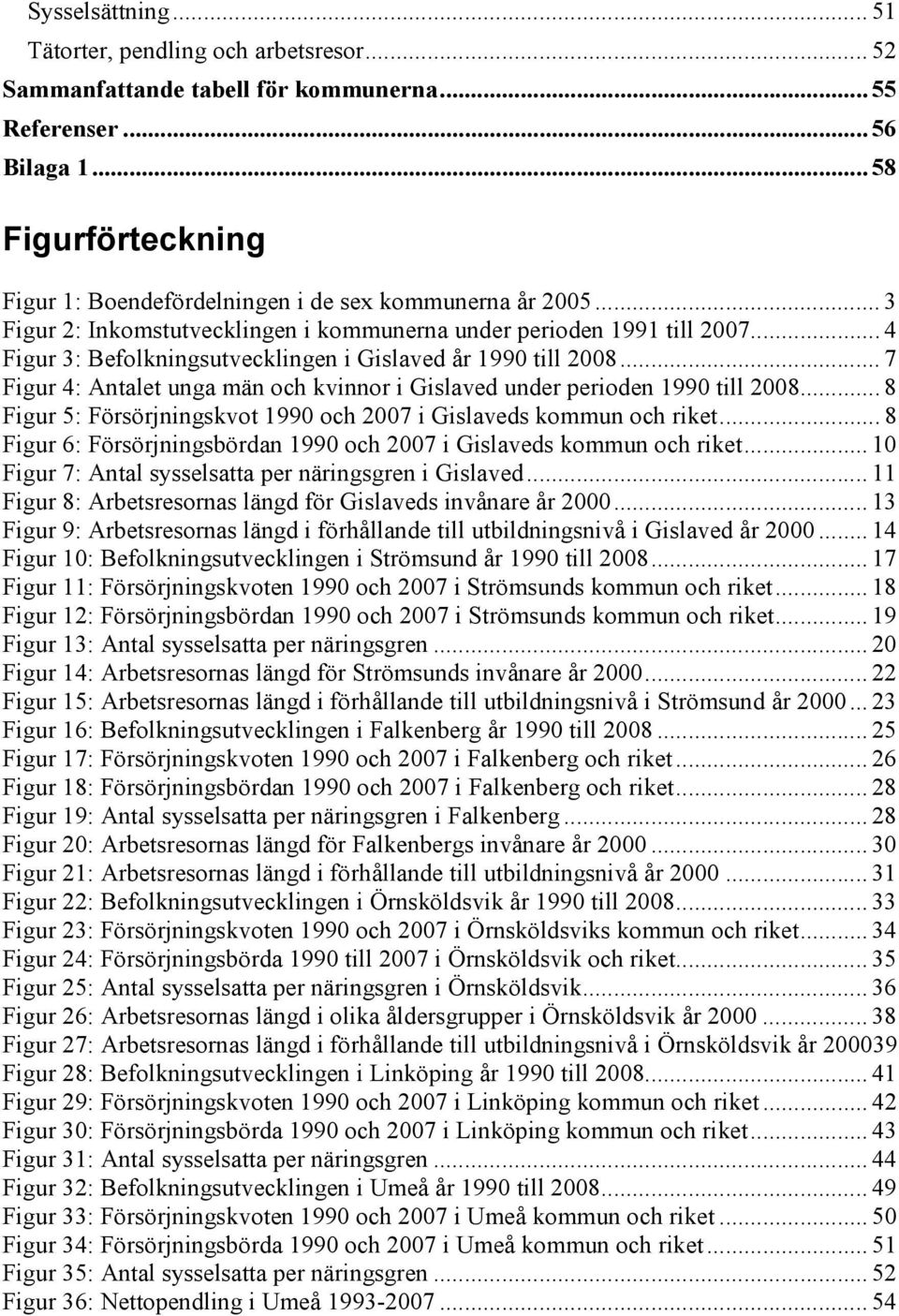 .. 4 Figur 3: Befolkningsutvecklingen i Gislaved år 1990 till 2008... 7 Figur 4: Antalet unga män och kvinnor i Gislaved under perioden 1990 till 2008.