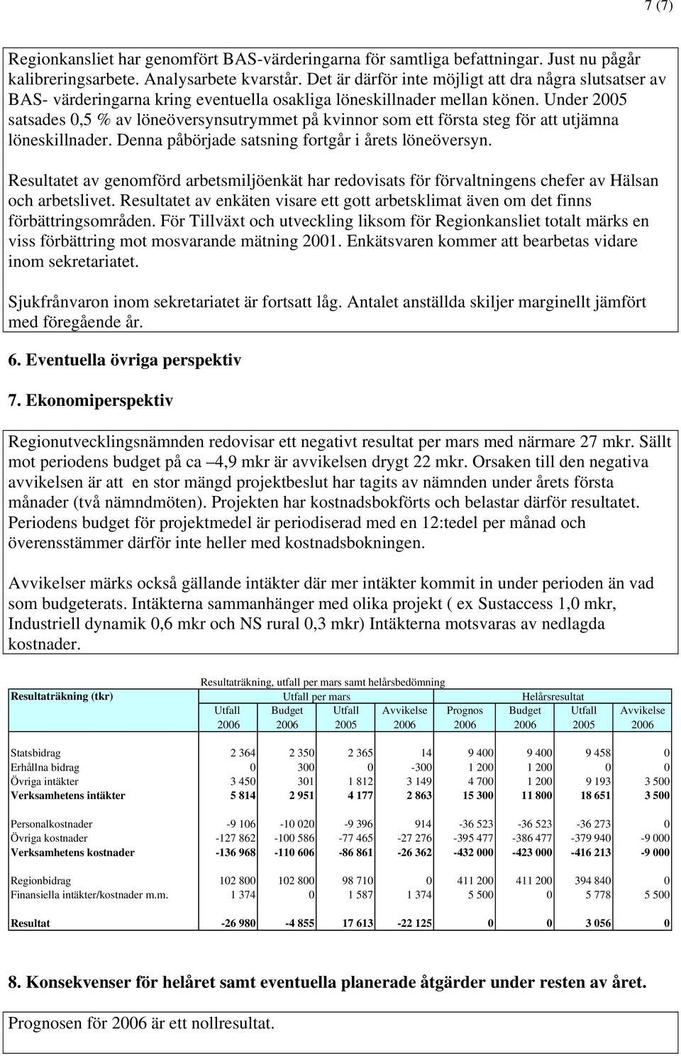 Under 2005 satsades 0,5 % av löneöversynsutrymmet på kvinnor som ett första steg för att utjämna löneskillnader. Denna påbörjade satsning fortgår i årets löneöversyn.