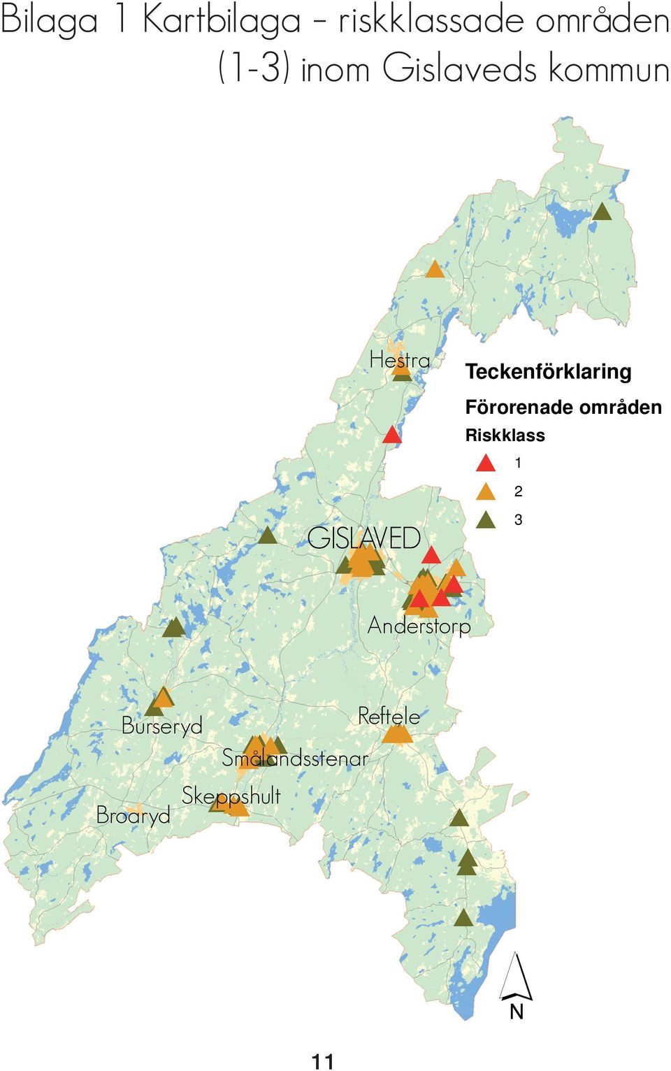 GISLAVED Anderstorp Teckenförklaring Förorenade