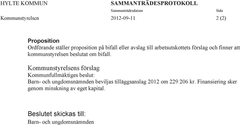 om bifall.