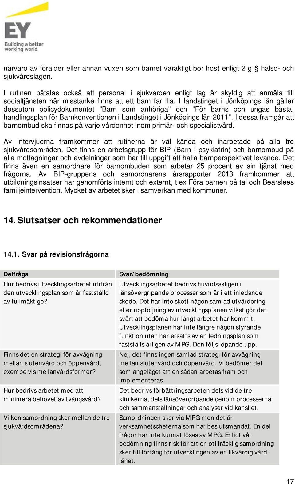 I landstinget i Jönköpings län gäller dessutom policydokumentet "Barn som anhöriga" och "För barns och ungas bästa, handlingsplan för Barnkonventionen i Landstinget i Jönköpings län 2011".