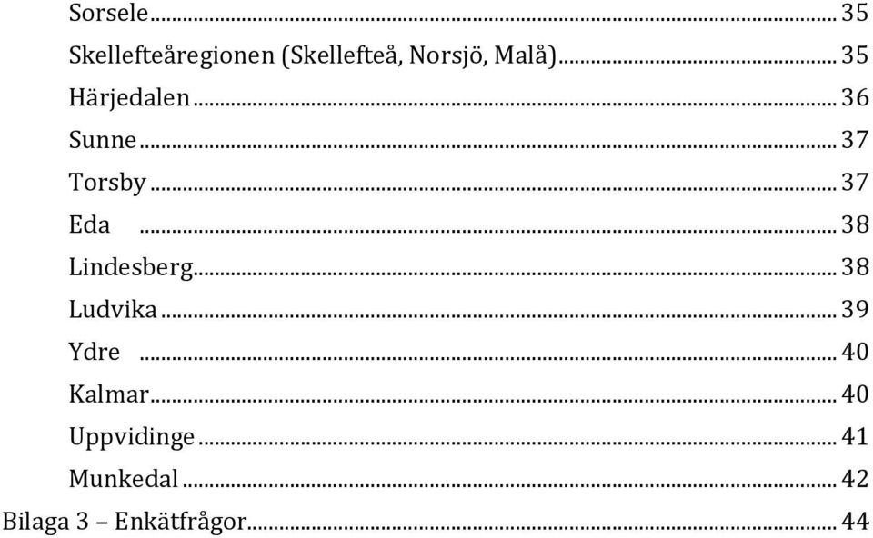 .. 38 Lindesberg... 38 Ludvika... 39 Ydre... 40 Kalmar.