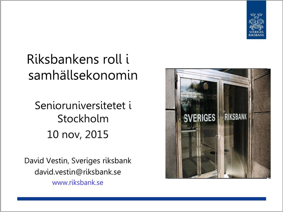 nov, 2015 David Vestin, Sveriges
