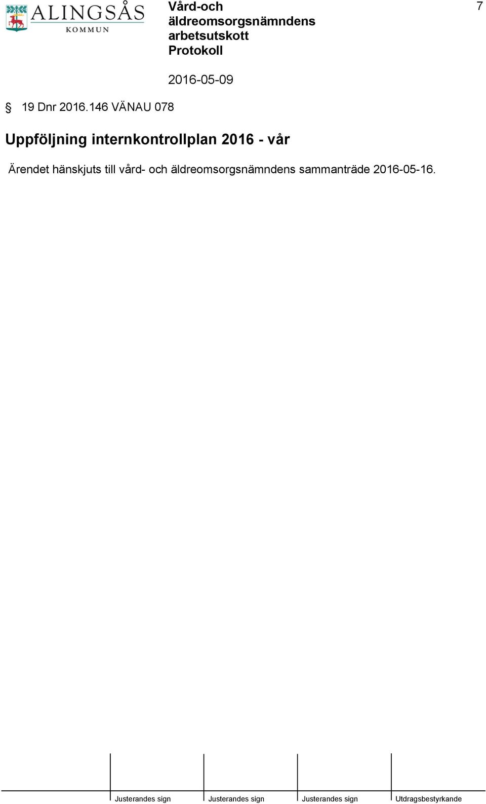 internkontrollplan 2016 - vår