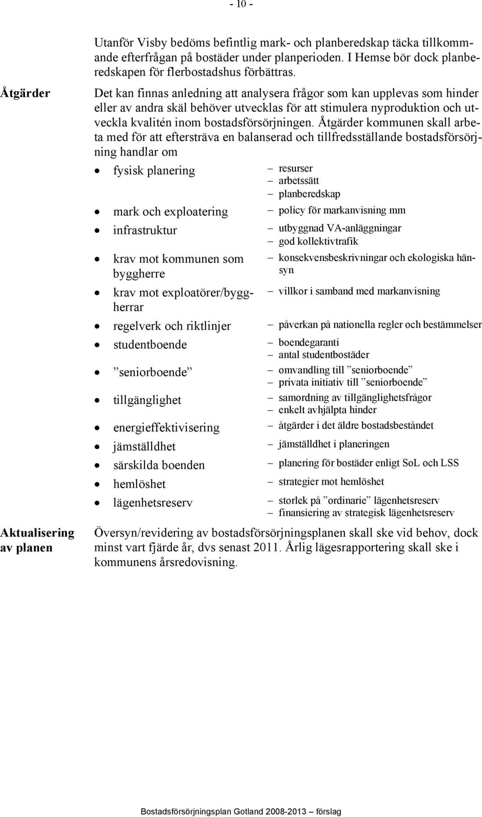 inom bostadsförsörjningen.