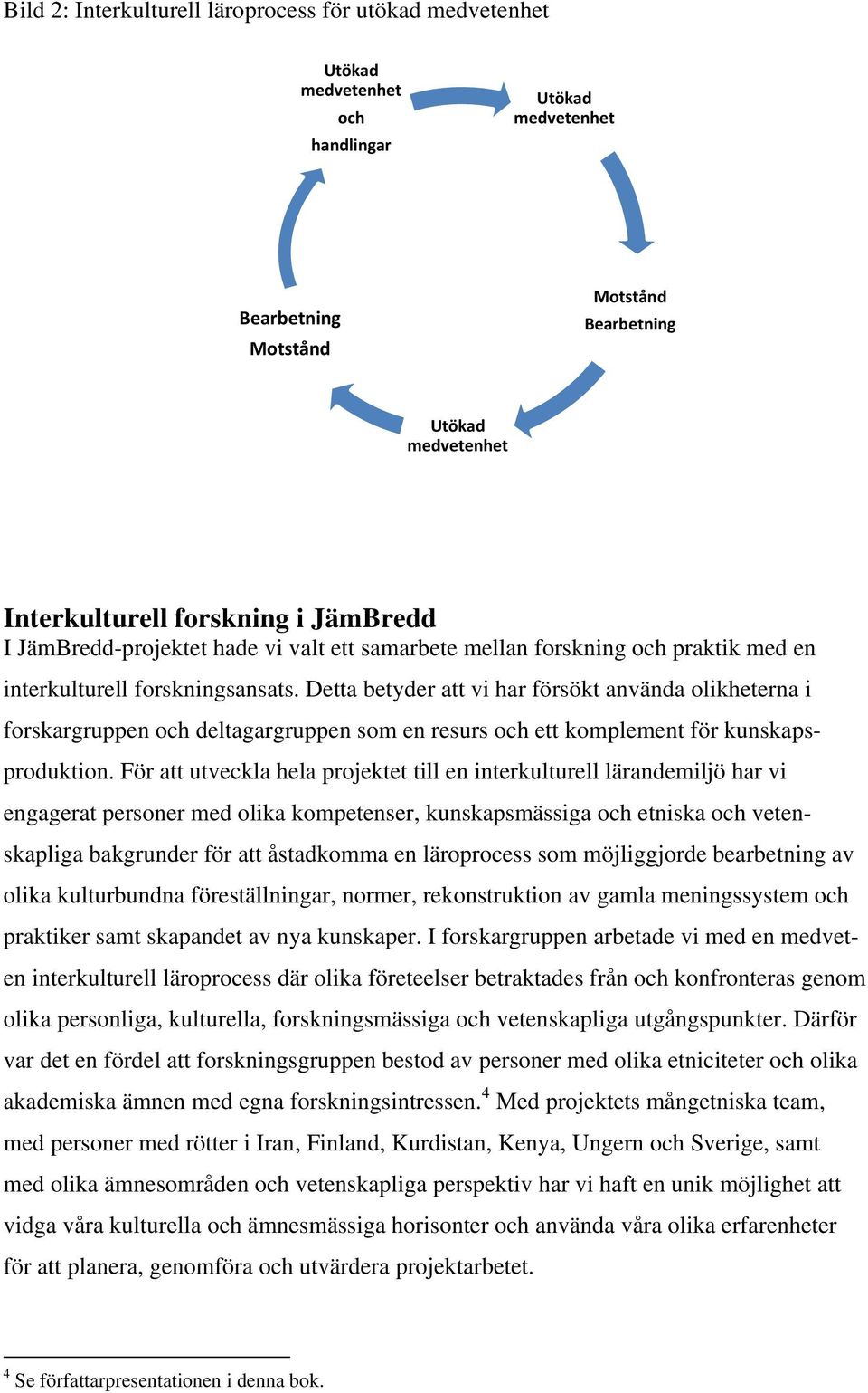 Detta betyder att vi har försökt använda olikheterna i forskargruppen och deltagargruppen som en resurs och ett komplement för kunskapsproduktion.