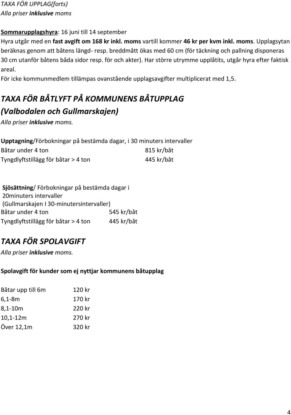 För icke kommunmedlem tillämpas ovanstående upplagsavgifter multiplicerat med 1,5.