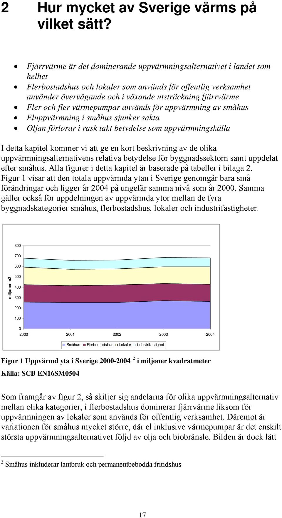 Fler och fler värmepumpar används för uppvärmning av småhus Eluppvärmning i småhus sjunker sakta Oljan förlorar i rask takt betydelse som uppvärmningskälla I detta kapitel kommer vi att ge en kort