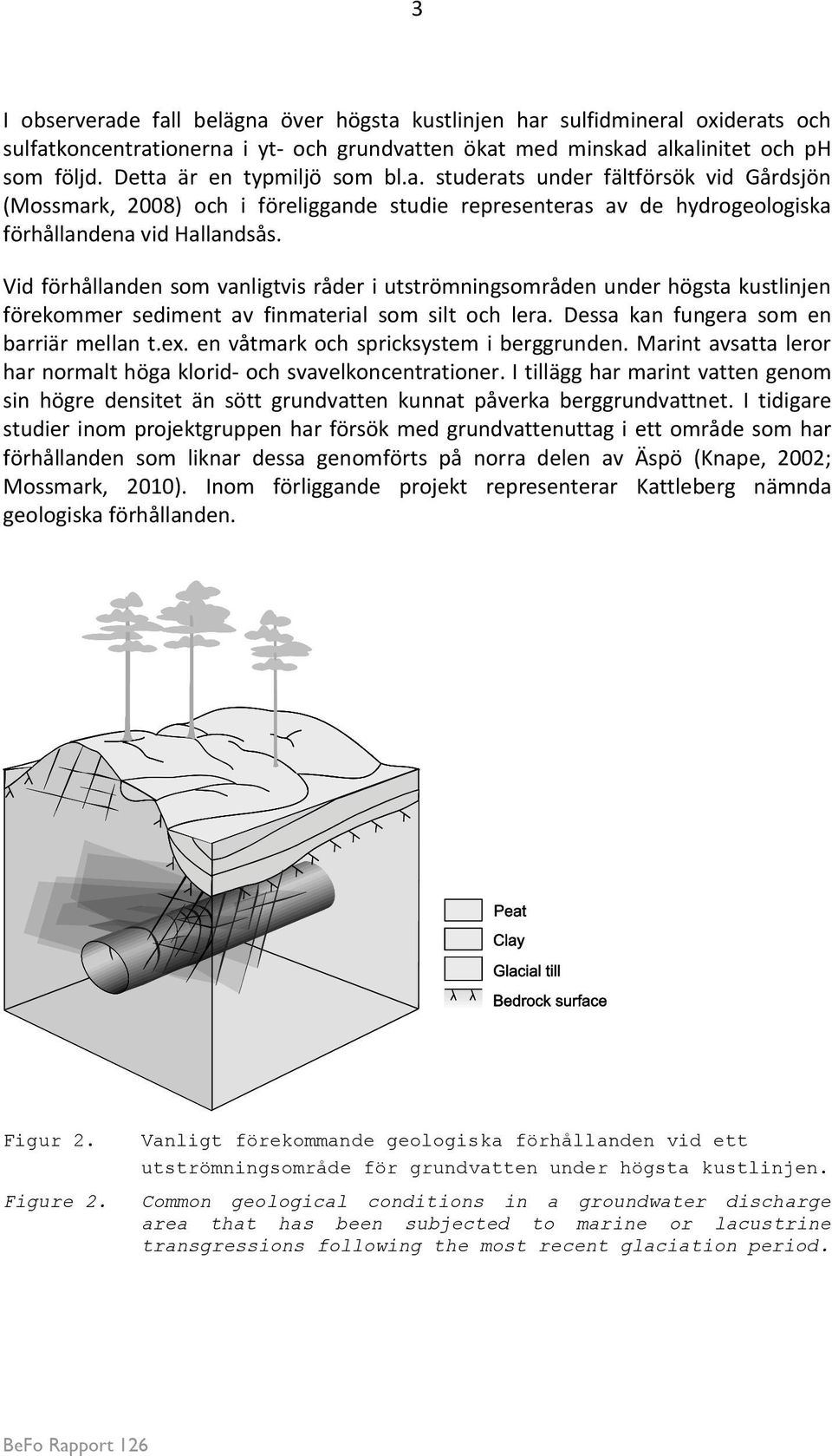 Vid förhållanden som vanligtvis råder i utströmningsområden under högsta kustlinjen förekommer sediment av finmaterial som silt och lera. Dessa kan fungera som en barriär mellan t.ex.