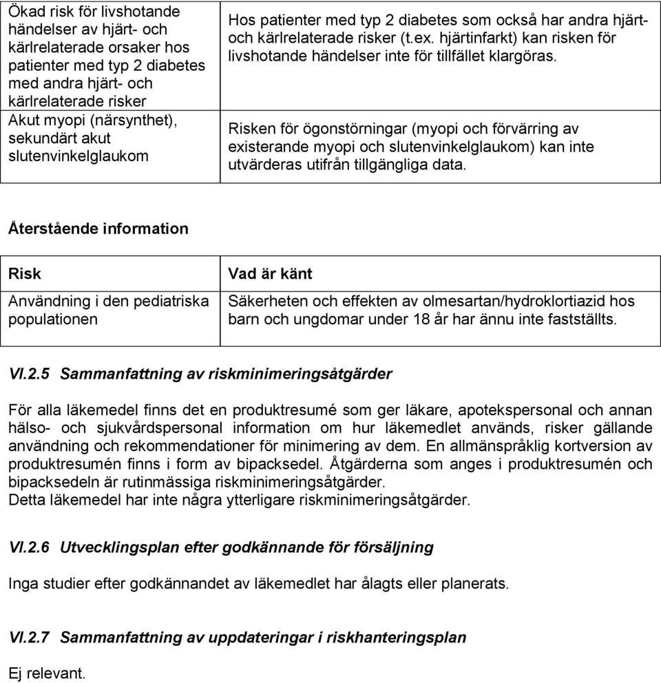 Risken för ögonstörningar (myopi och förvärring av existerande myopi och slutenvinkelglaukom) kan inte utvärderas utifrån tillgängliga data.