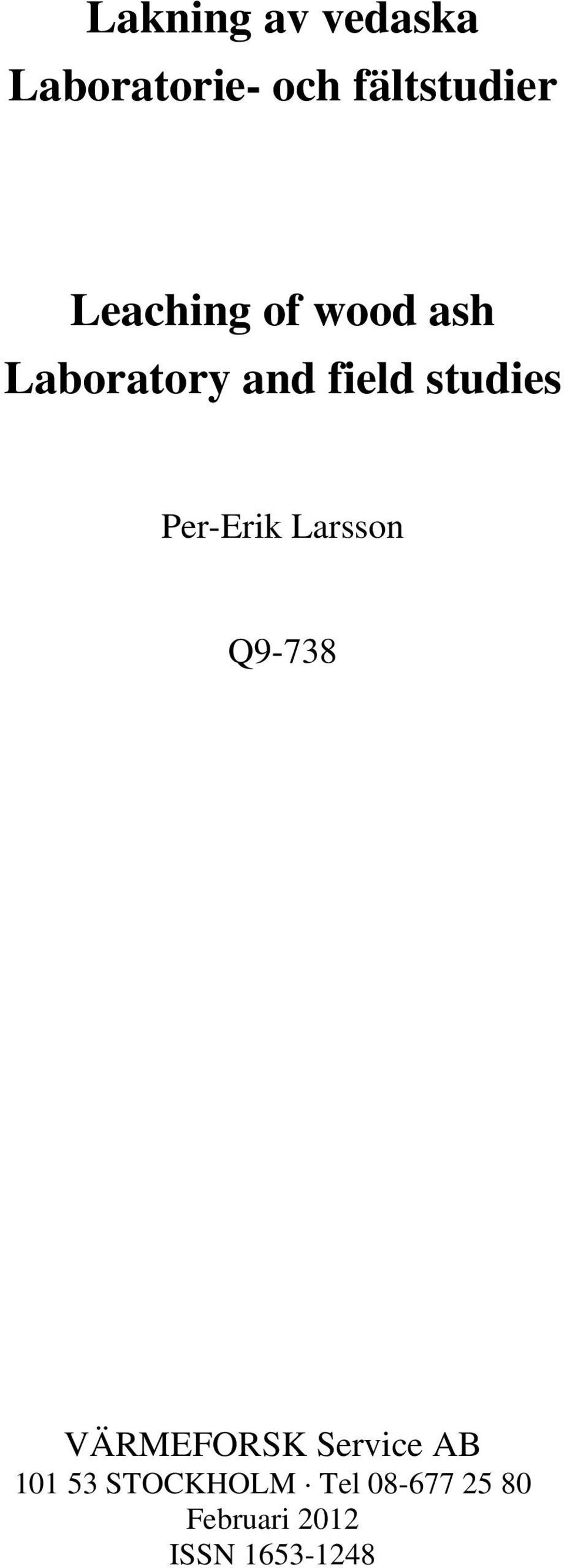 Per-Erik Larsson Q9-738 VÄRMEFORSK Service AB 101