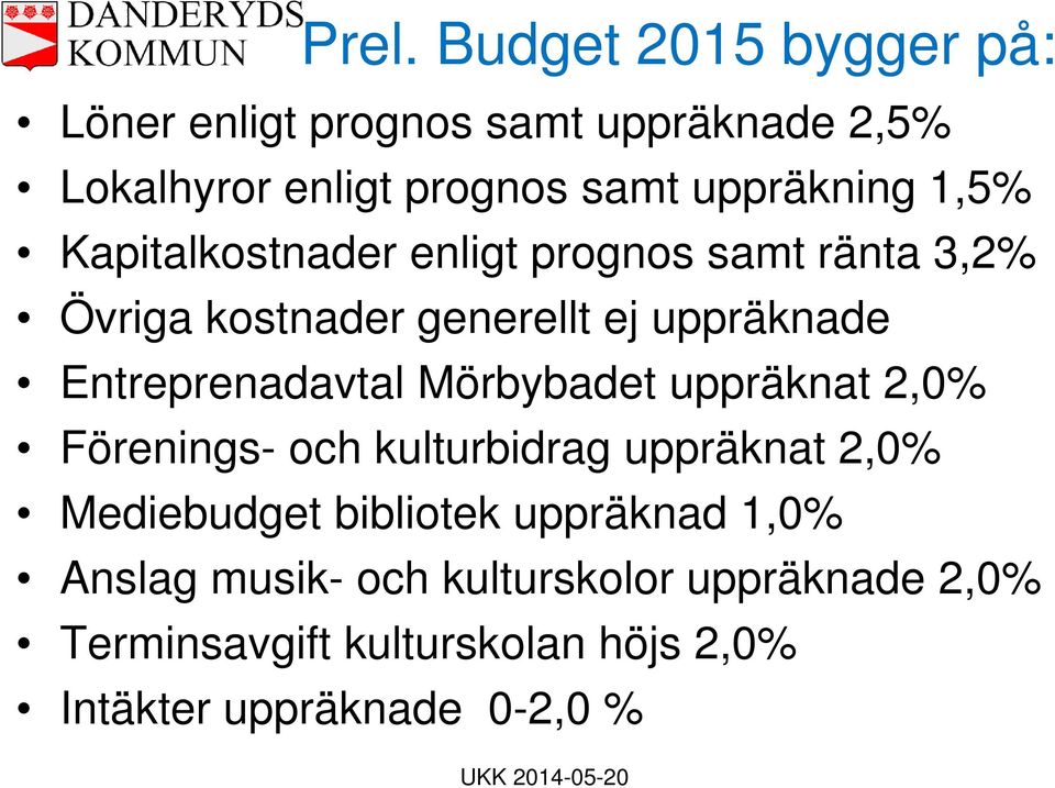 Entreprenadavtal Mörbybadet uppräknat 2,0% Förenings- och kulturbidrag uppräknat 2,0% Mediebudget bibliotek