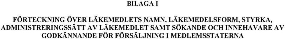 AV LÄKEMEDLET SAMT SÖKANDE OCH INNEHAVARE AV
