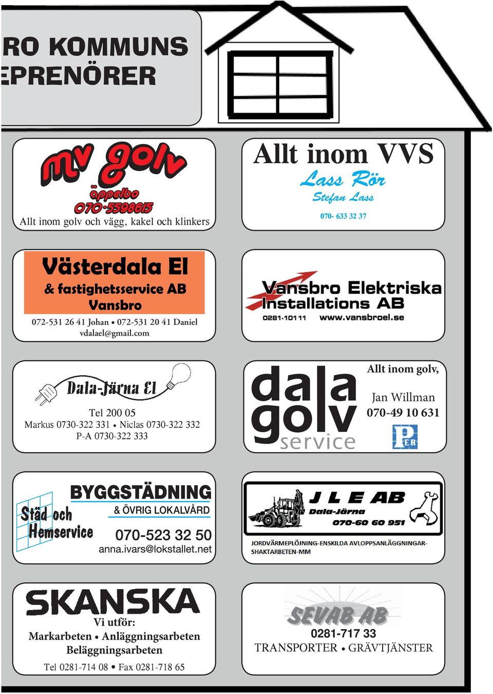 com Allt inom golv, Tel 200 05 Markus 0730-322 331 Niclas 0730-322 332 P-A 0730-322 333 Jan Willman