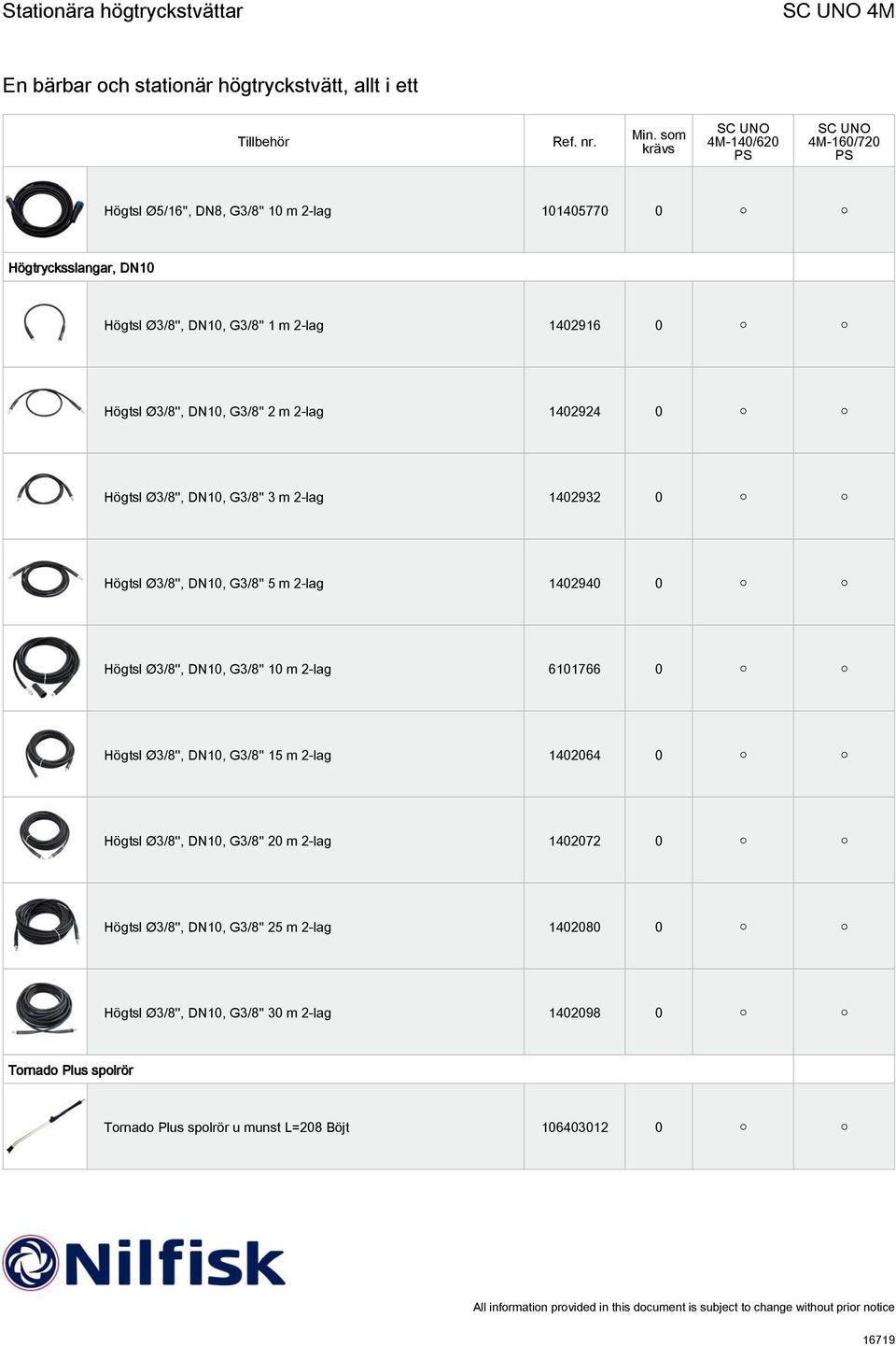 G3/8'' 10 m 2-lag 6101766 0 Högtsl Ø3/8'', DN10, G3/8'' 15 m 2-lag 1402064 0 Högtsl Ø3/8'', DN10, G3/8'' 20 m 2-lag 1402072 0 Högtsl Ø3/8'', DN10,