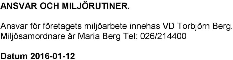 innehas VD Torbjörn Berg.