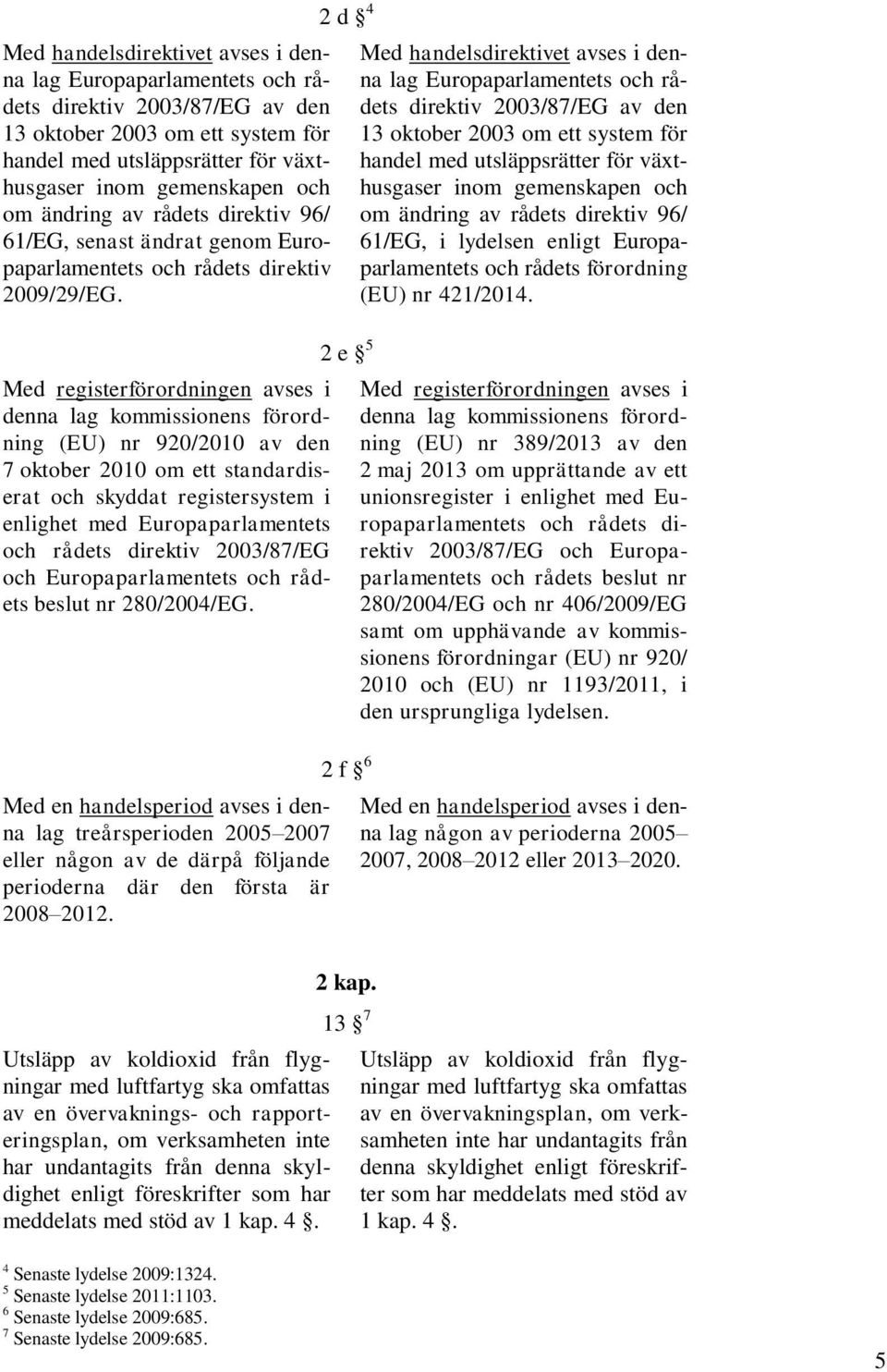 Med registerförordningen avses i denna lag kommissionens förordning (EU) nr 920/2010 av den 7 oktober 2010 om ett standardiserat och skyddat registersystem i enlighet med Europaparlamentets och
