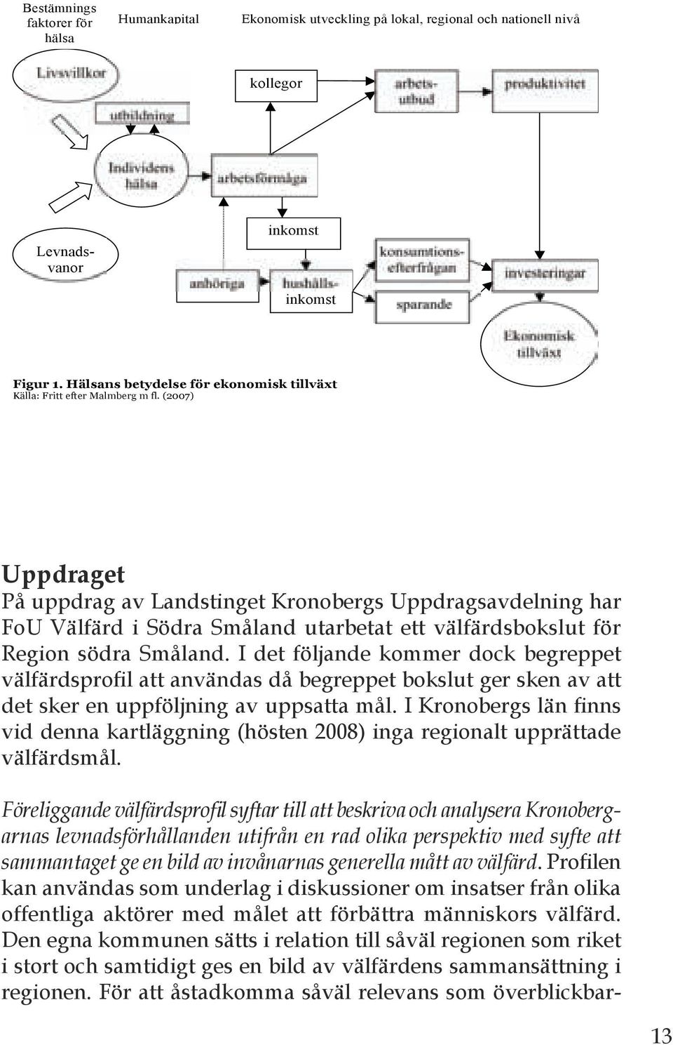 (2007) Uppdraget Uppdraget På uppdrag av Landstinget Kronobergs Uppdragsavdelning har FoU Välfärd i Södra Småland utarbetat ett välfärdsbokslut för Region södra Småland.