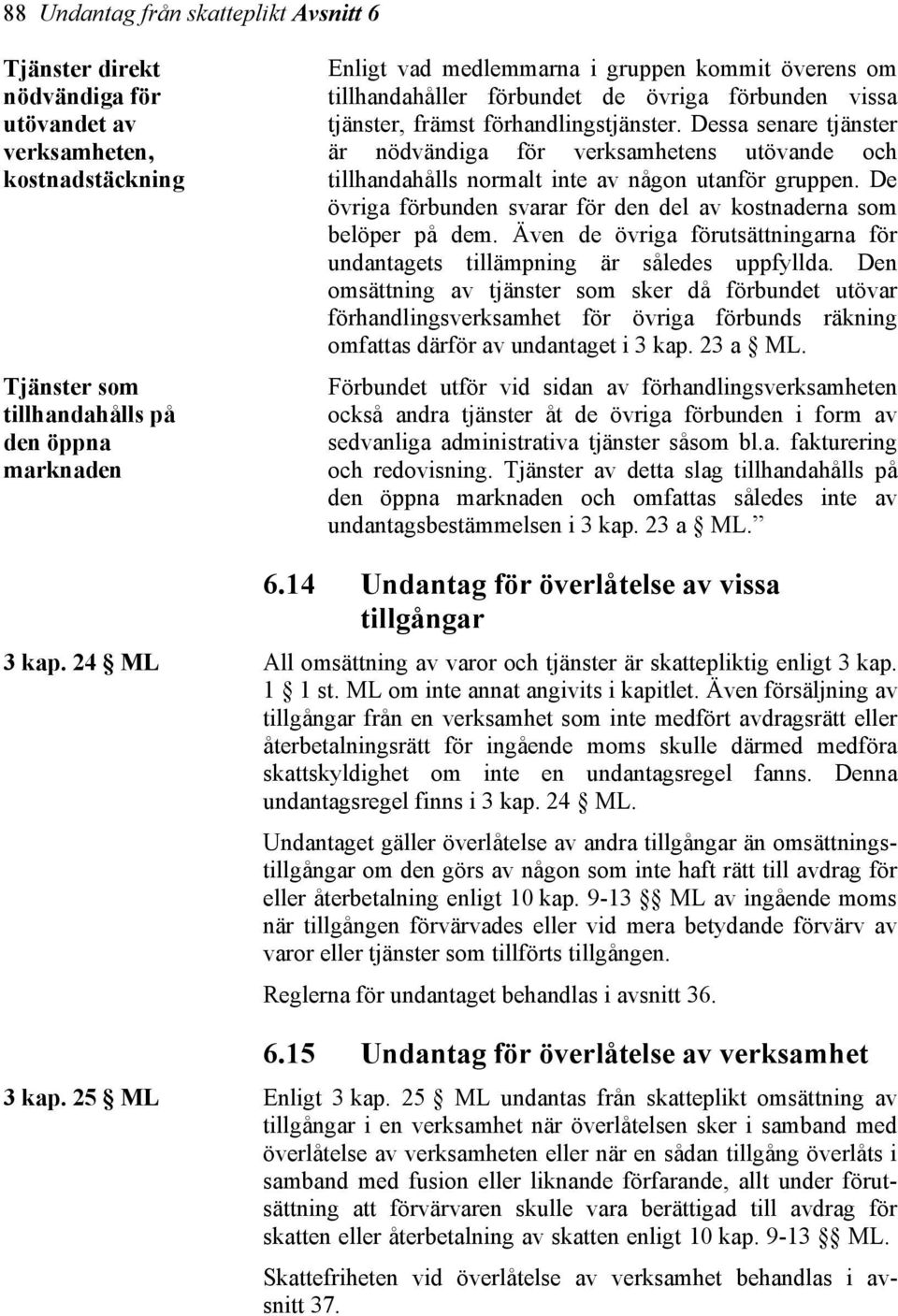 Dessa senare tjänster är nödvändiga för verksamhetens utövande och tillhandahålls normalt inte av någon utanför gruppen. De övriga förbunden svarar för den del av kostnaderna som belöper på dem.