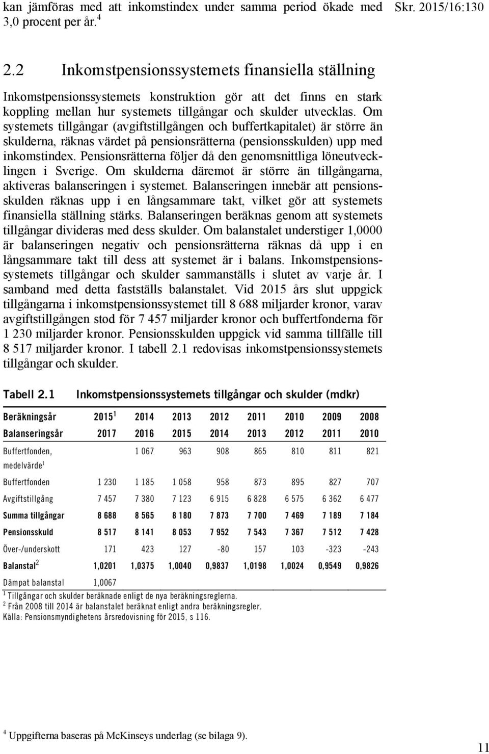 Om systemets tillgångar (avgiftstillgången och buffertkapitalet) är större än skulderna, räknas värdet på pensionsrätterna (pensionsskulden) upp med inkomstindex.