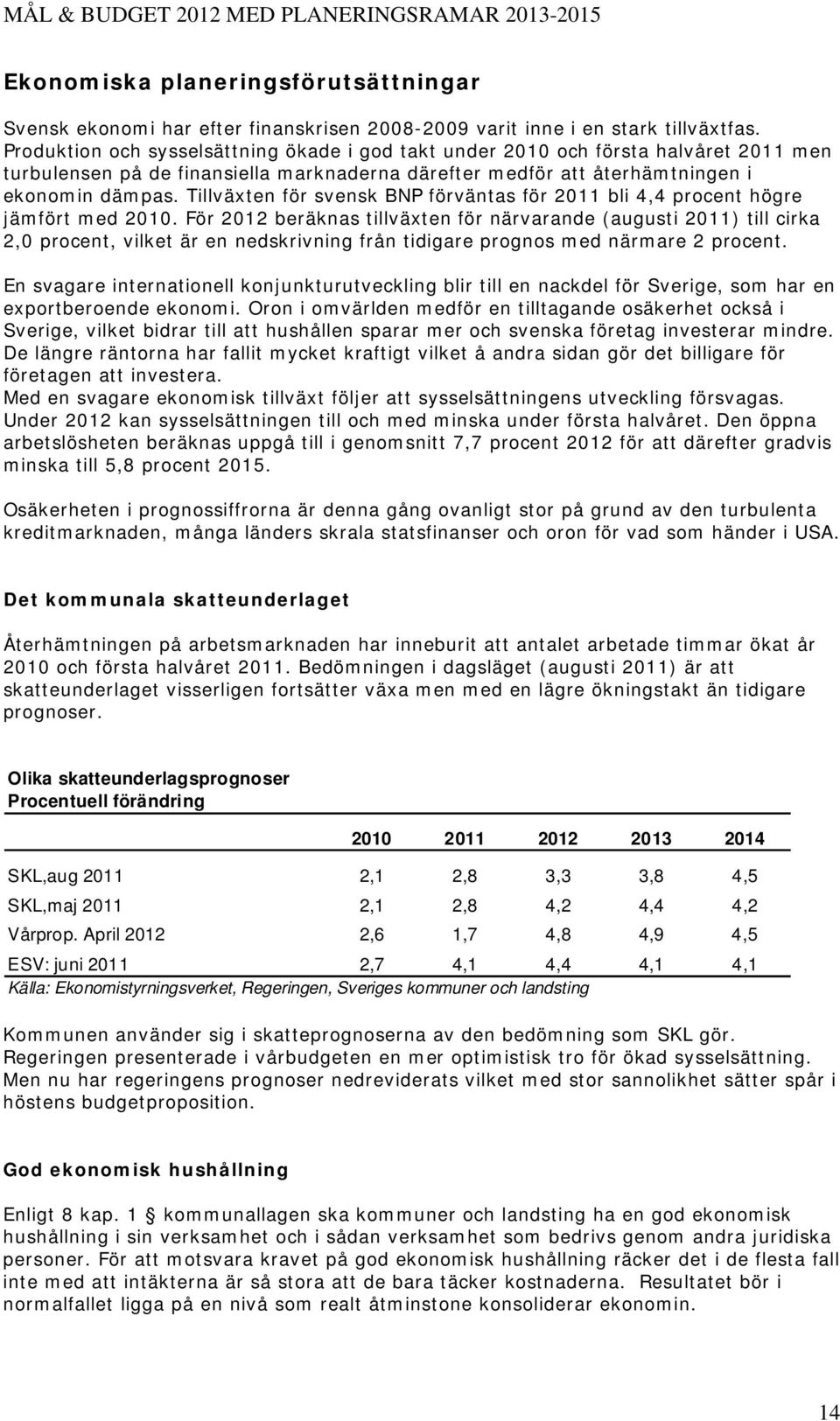 Tillväxten för svensk BNP förväntas för 2011 bli 4,4 procent högre jämfört med 2010.