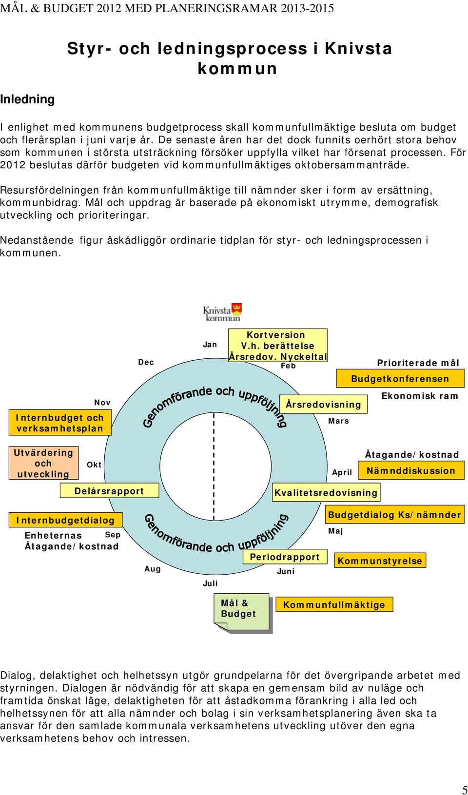 För 2012 beslutas därför budgeten vid kommunfullmäktiges oktobersammanträde. Resursfördelningen från kommunfullmäktige till nämnder sker i form av ersättning, kommunbidrag.