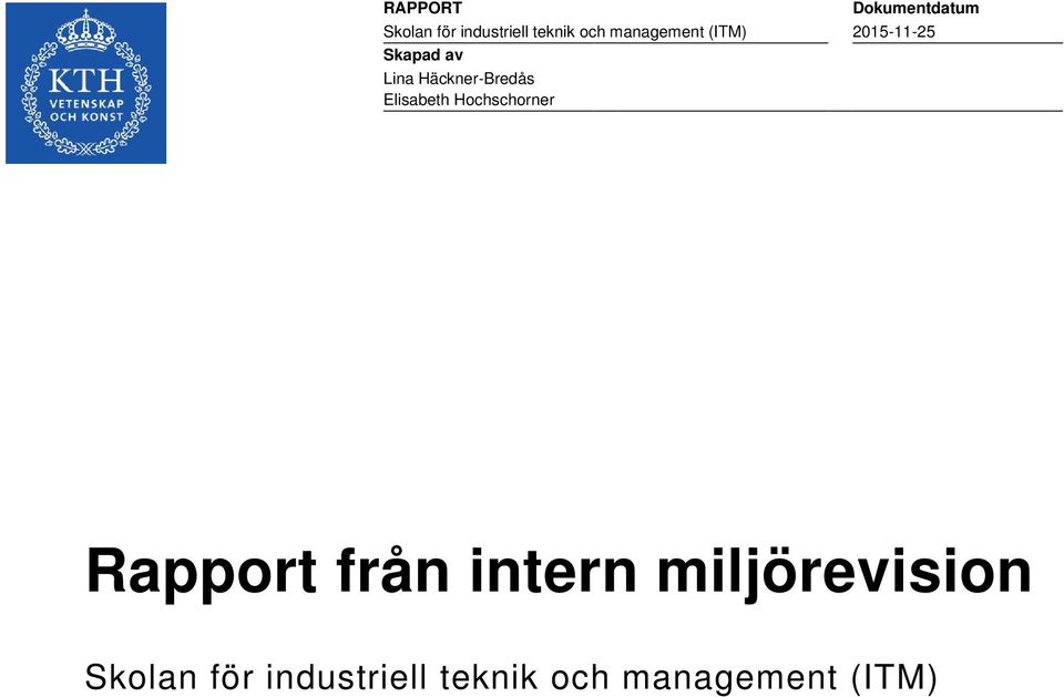 från intern miljörevision 