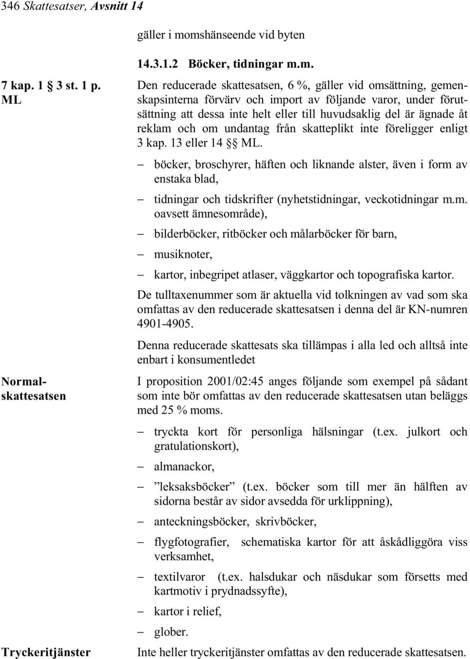 import av följande varor, under förutsättning att dessa inte helt eller till huvudsaklig del är ägnade åt reklam och om undantag från skatteplikt inte föreligger enligt 3 kap. 13 eller 14 ML.