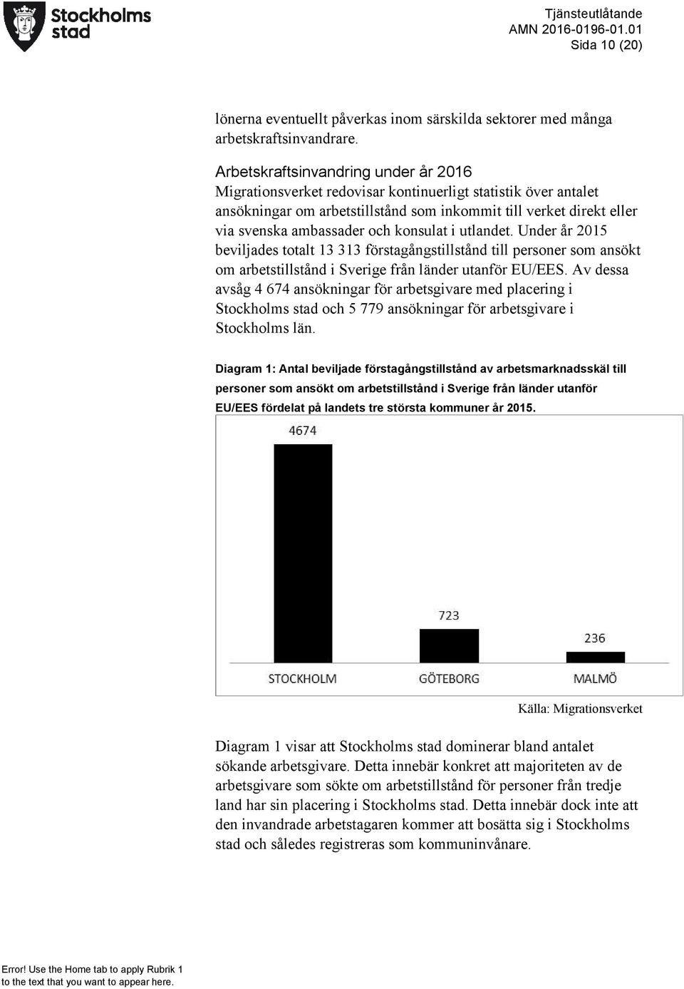 konsulat i utlandet. Under år 2015 beviljades totalt 13 313 förstagångstillstånd till personer som ansökt om arbetstillstånd i Sverige från länder utanför EU/EES.