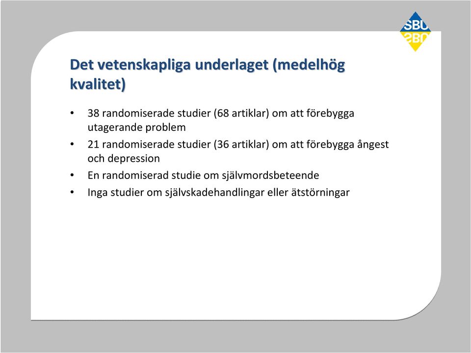 (36 artiklar) om att förebygga ångest och depression En randomiserad studie