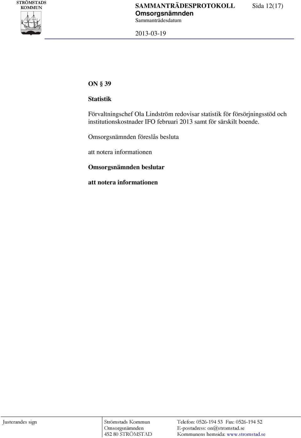 försörjningsstöd och institutionskostnader IFO