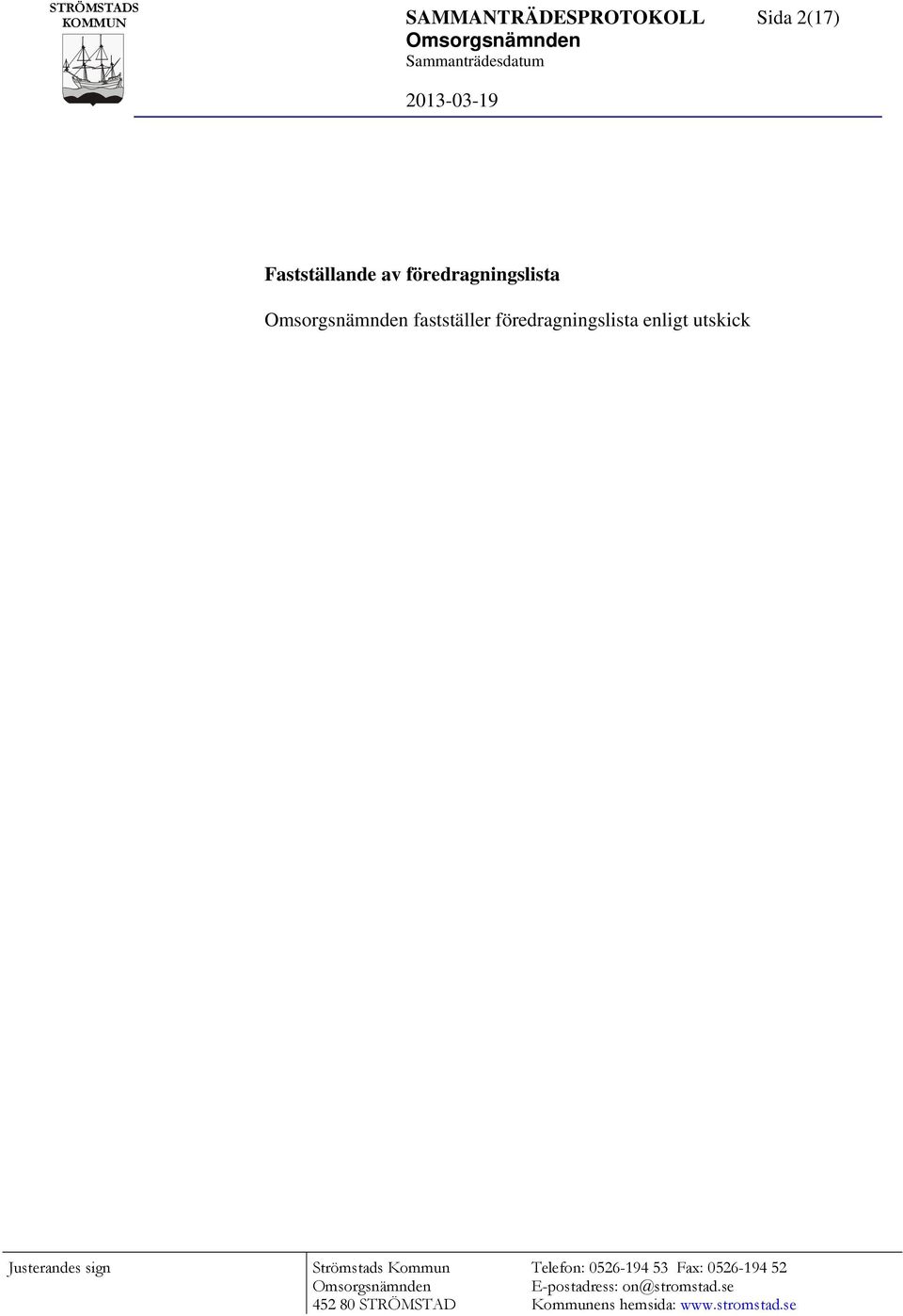 föredragningslista