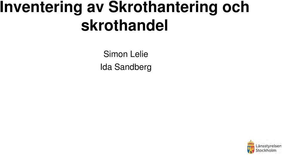 och skrothandel