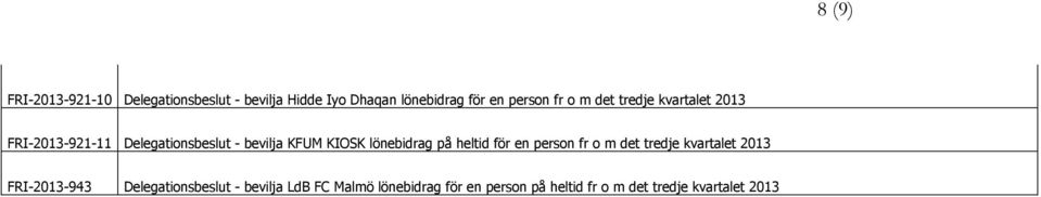 lönebidrag på heltid för en person fr o m det tredje kvartalet 2013 FRI-2013-943