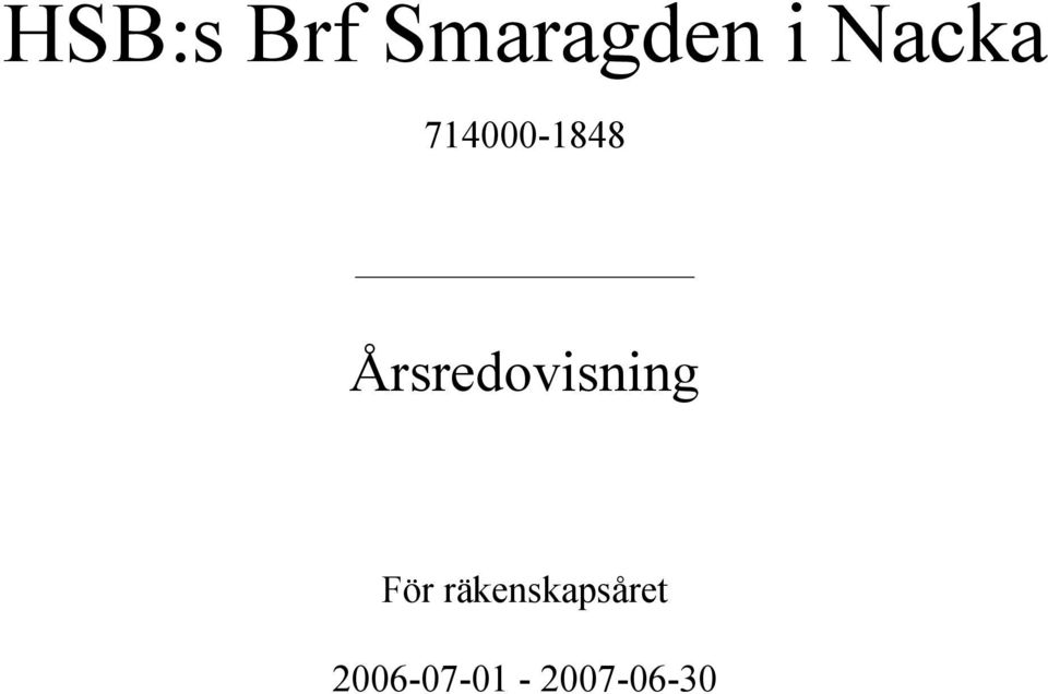 Årsredovisning För