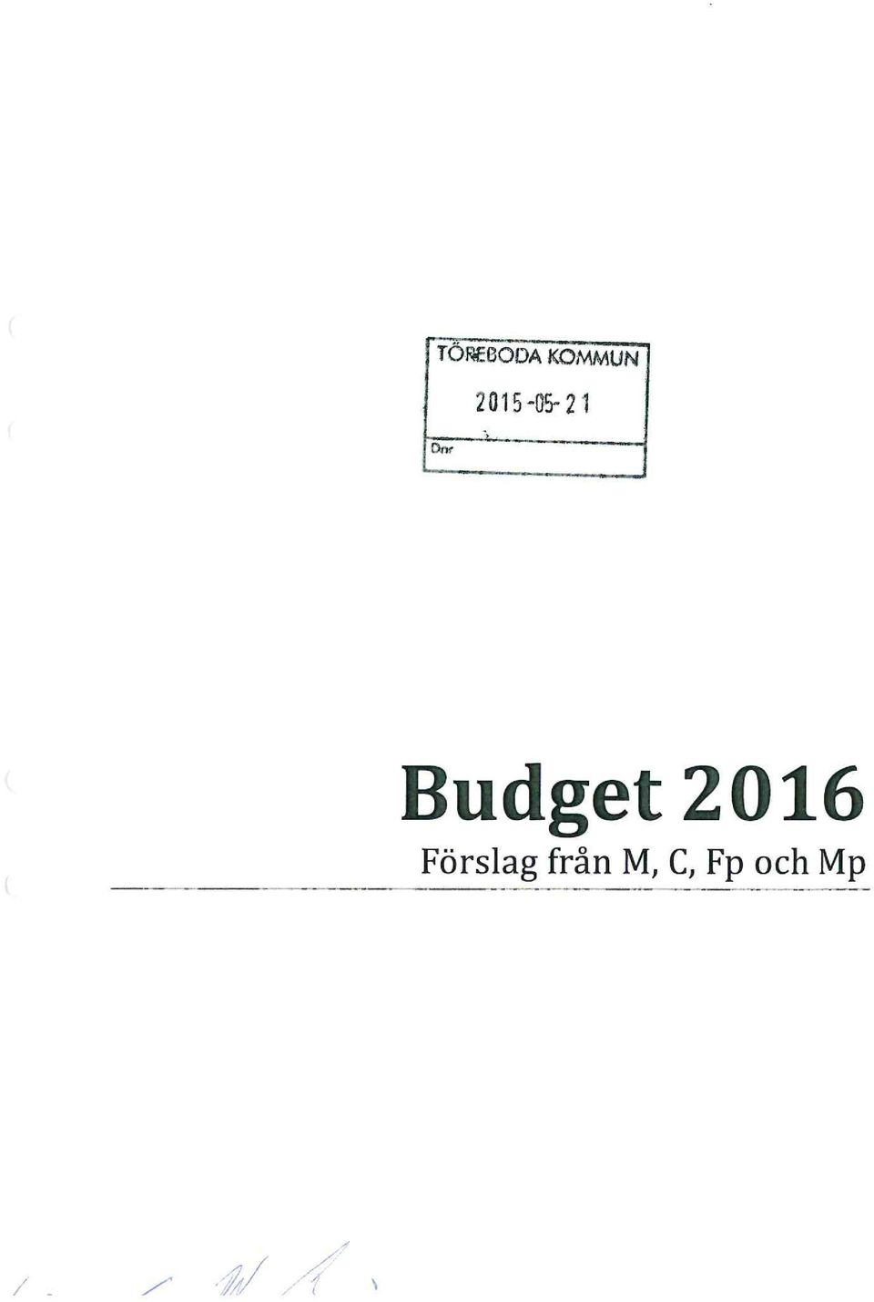 Budget 2016 Försag