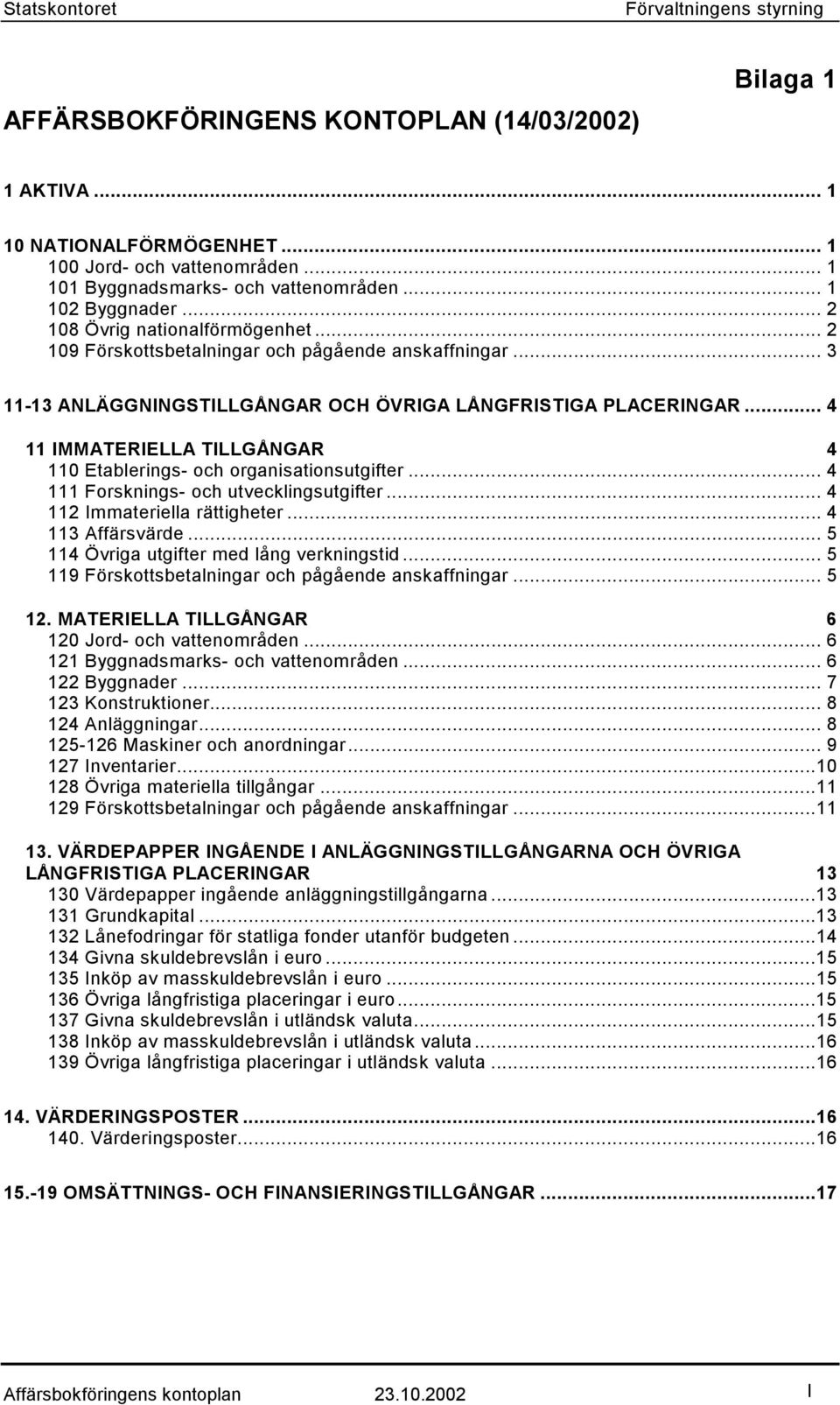 .. 4 11 IMMATERIELLA TILLGÅNGAR 4 110 Etablerings- och organisationsutgifter... 4 111 Forsknings- och utvecklingsutgifter... 4 112 Immateriella rättigheter... 4 113 Affärsvärde.