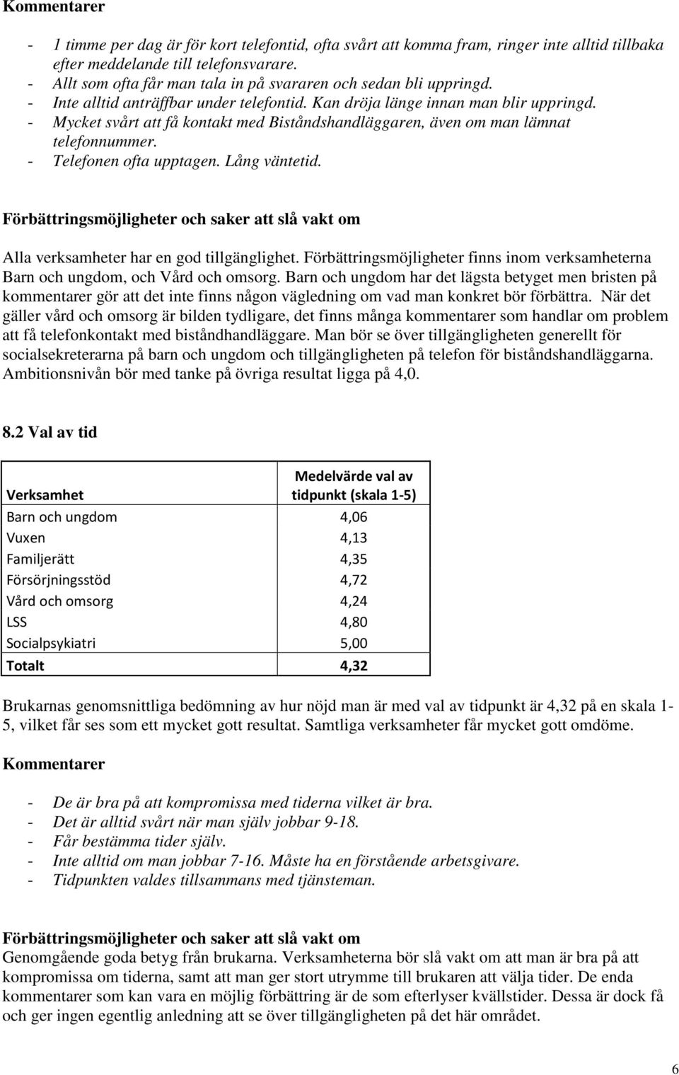- Mycket svårt att få kontakt med Biståndshandläggaren, även om man lämnat telefonnummer. - Telefonen ofta upptagen. Lång väntetid.