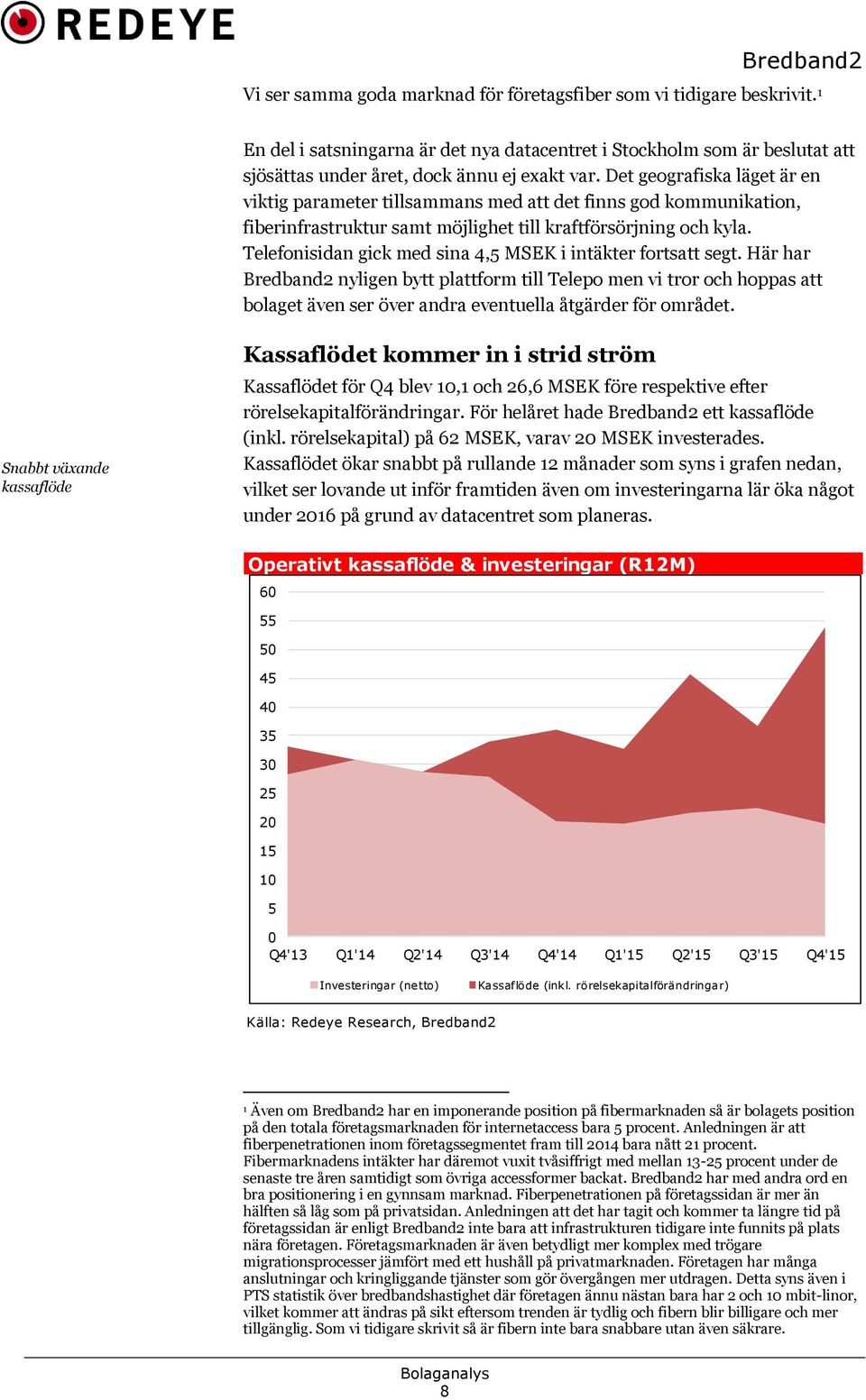 Telefonisidan gick med sina 4,5 MSEK i intäkter fortsatt segt. Här har nyligen bytt plattform till Telepo men vi tror och hoppas att bolaget även ser över andra eventuella åtgärder för området.
