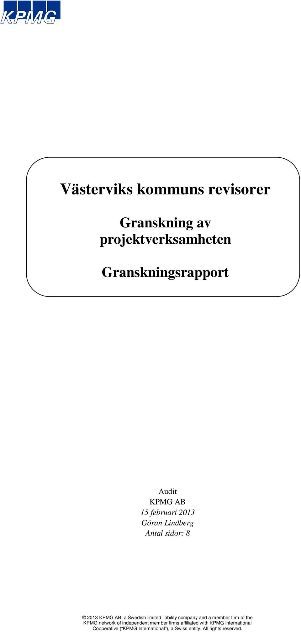 Granskningsrapport Audit